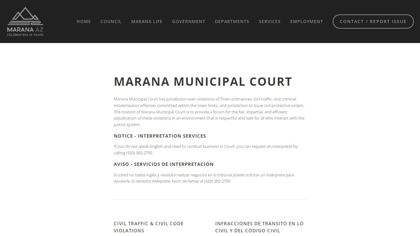 DEPARTMENTS - Municipal Court — Town of Marana